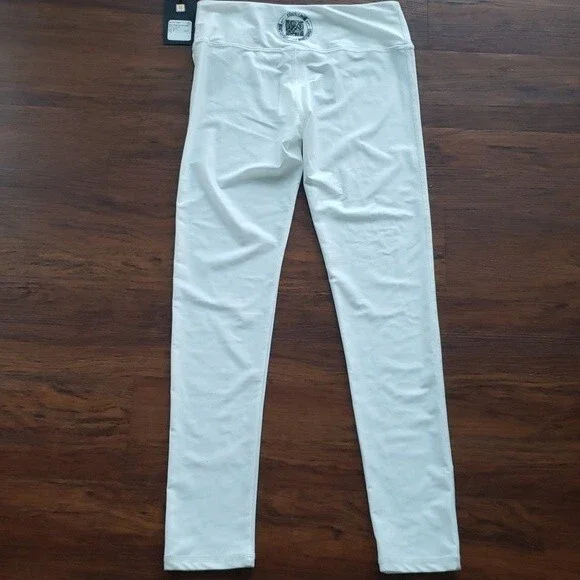 Roberto Cavalli White Leggings Size Medium Chic Feminine Luxury Athleisure New